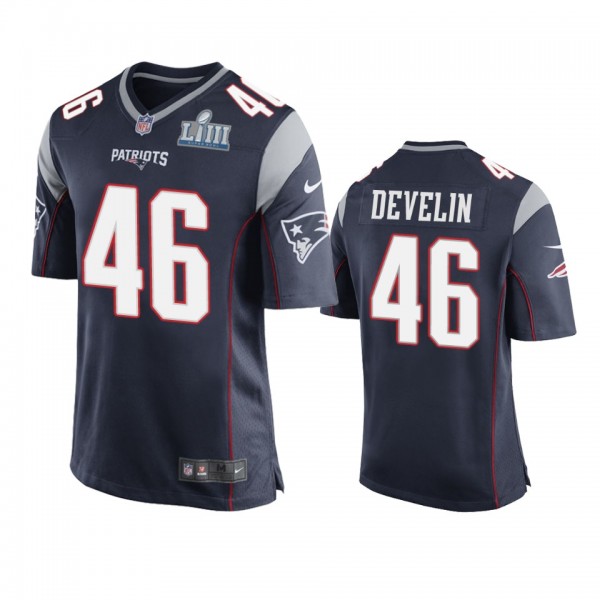 New England Patriots James Develin Navy Nike Super Bowl LIII Game Jersey - Men's