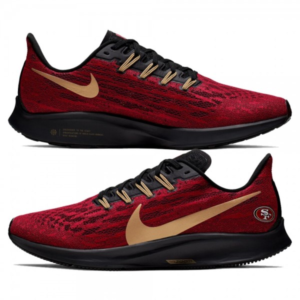 Men's Nike Air Zoom Pegasus 36 San Francisco 49ers Scarlet Gold Running Shoes