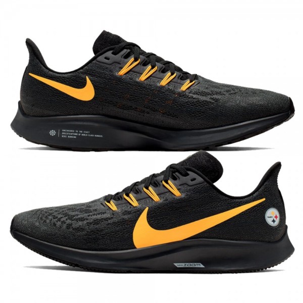Men's Nike Air Zoom Pegasus 36 Pittsburgh Steelers Anthracite Gold Running Shoes