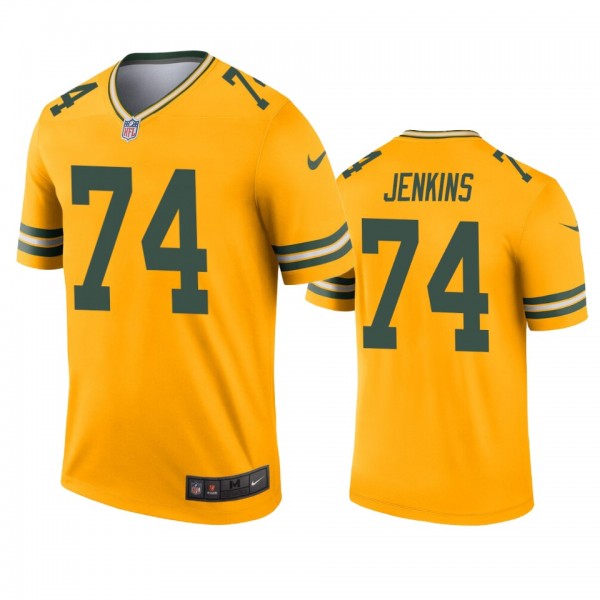 Green Bay Packers Elgton Jenkins Gold Inverted Legend Jersey