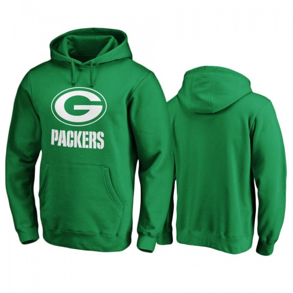 Men's Green Bay Packers Green St. Patrick's Day White Logo Pullover Hoodie