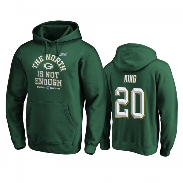 Green Bay Packers Kevin King Green 2019 NFC North Division Champions Cover Two Pullover Hoodie