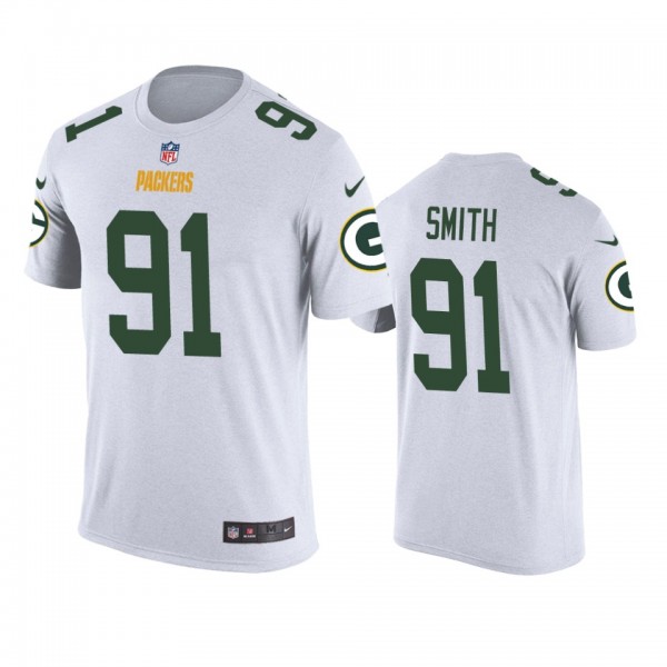 Men's Green Bay Packers #91 Preston Smith White Color Rush T-Shirt