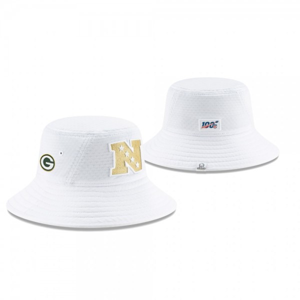 Green Bay Packers White NFL 100 NFC 2020 Pro Bowl Bucket Hat