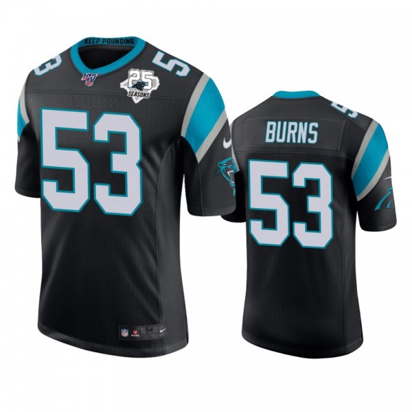 Carolina Panthers Brian Burns Black 25th Season Vapor Limited Jersey