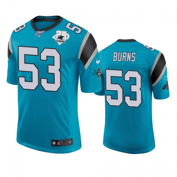 Carolina Panthers Brian Burns Blue 25th Season Cla...