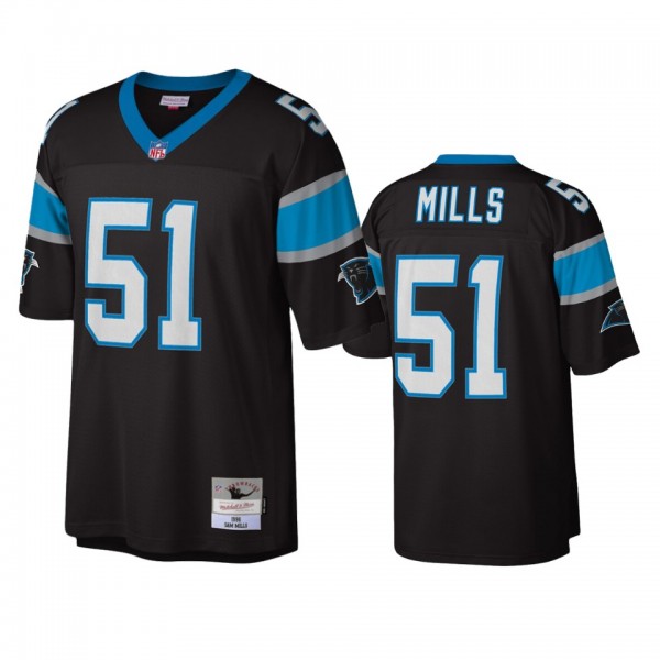 Carolina Panthers Sam Mills Black Legacy Replica J...