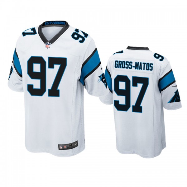Carolina Panthers Yetur Gross-Matos White 2020 NFL Draft Game Jersey