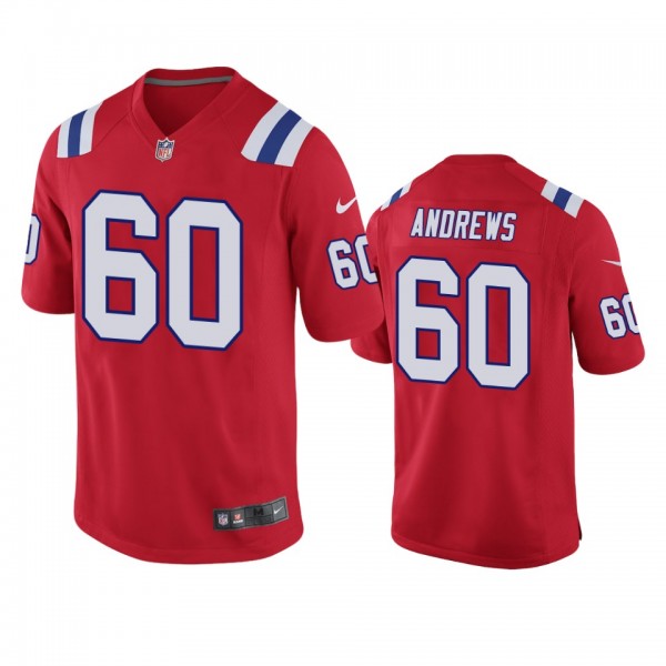 New England Patriots David Andrews Red Game Jersey