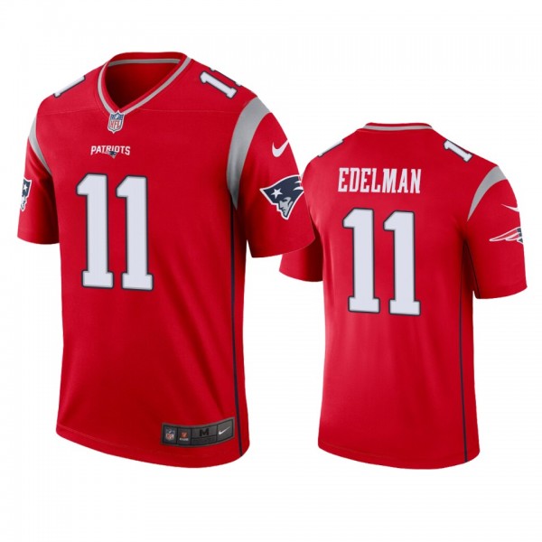 New England Patriots Julian Edelman Red Inverted L...