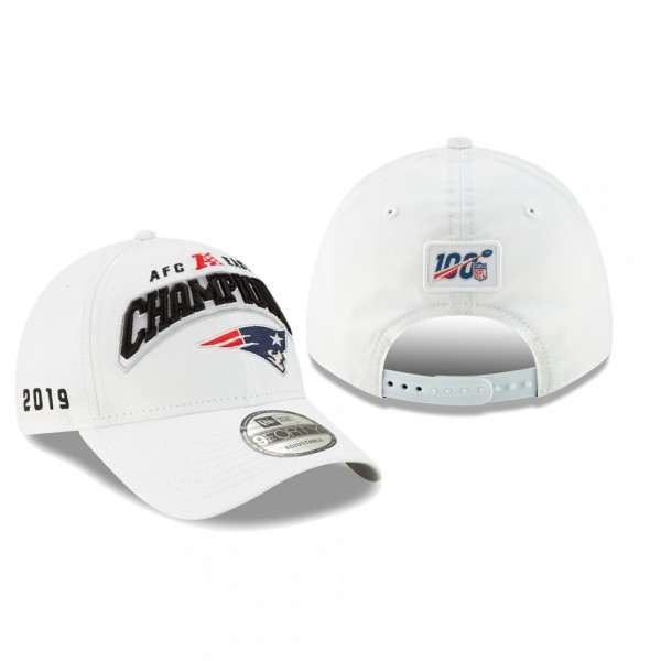New England Patriots White 2019 AFC East Division Champions 9FORTY Adjustable Hat