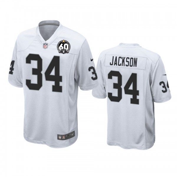 Oakland Raiders Bo Jackson White 60th Anniversary Game Jersey