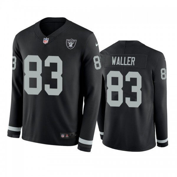 Oakland Raiders Darren Waller Black Therma Long Sl...
