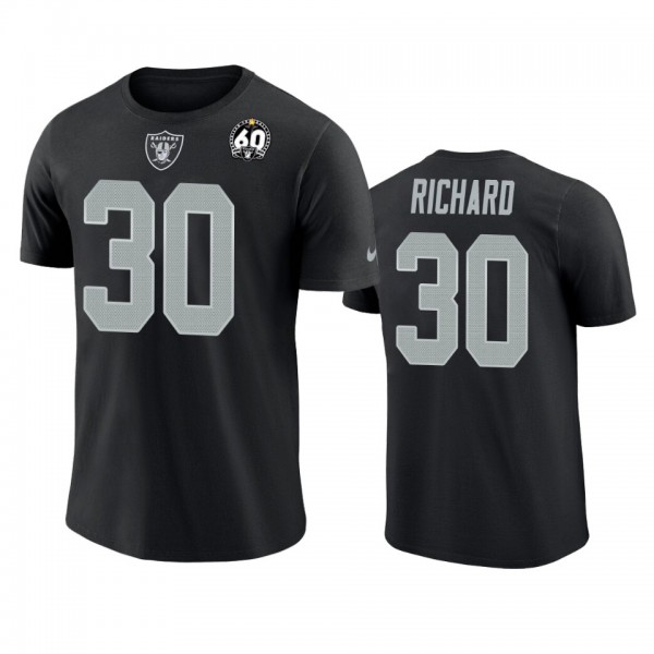 Oakland Raiders Jalen Richard Black 60th Season T-...