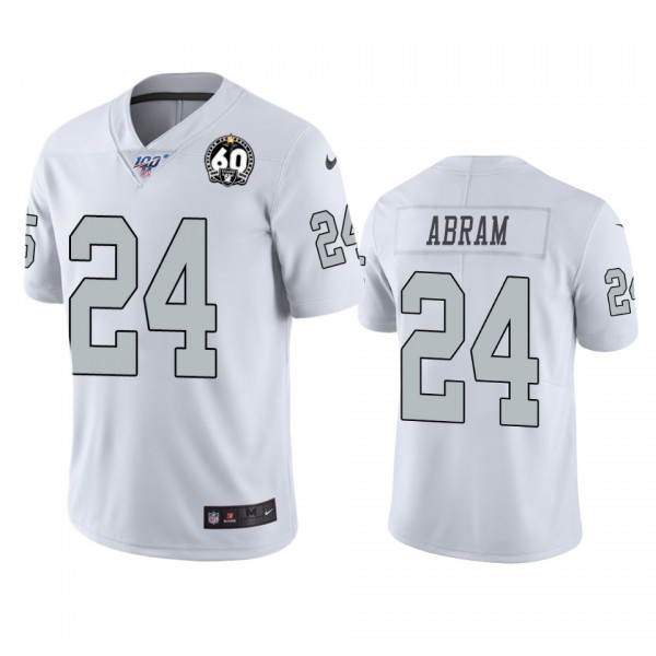 Oakland Raiders Johnathan Abram White 60th Anniver...