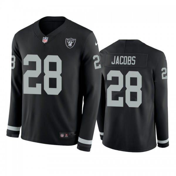 Oakland Raiders Josh Jacobs Black Therma Long Slee...