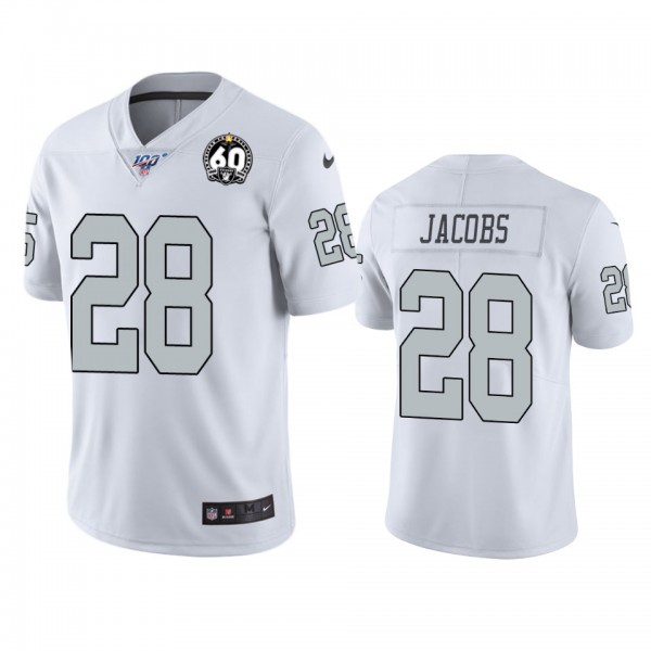Oakland Raiders Josh Jacobs White 60th Anniversary...