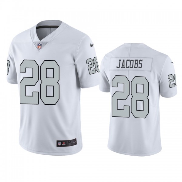 Oakland Raiders Josh Jacobs White Color Rush Limit...