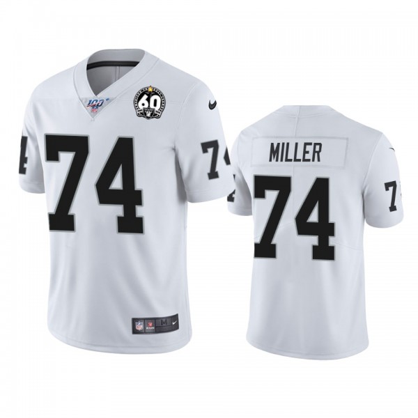 Oakland Raiders Kolton Miller White 60th Anniversa...