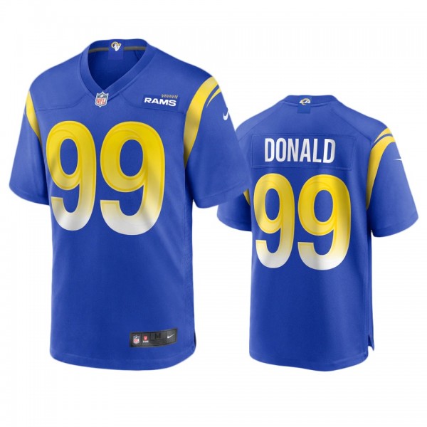 Los Angeles Rams Aaron Donald Royal 2020 Game Jers...