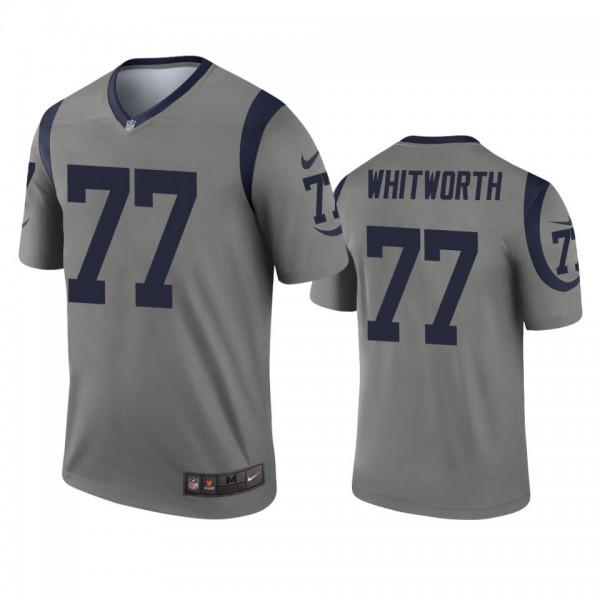 Los Angeles Rams Andrew Whitworth Gray Inverted Le...