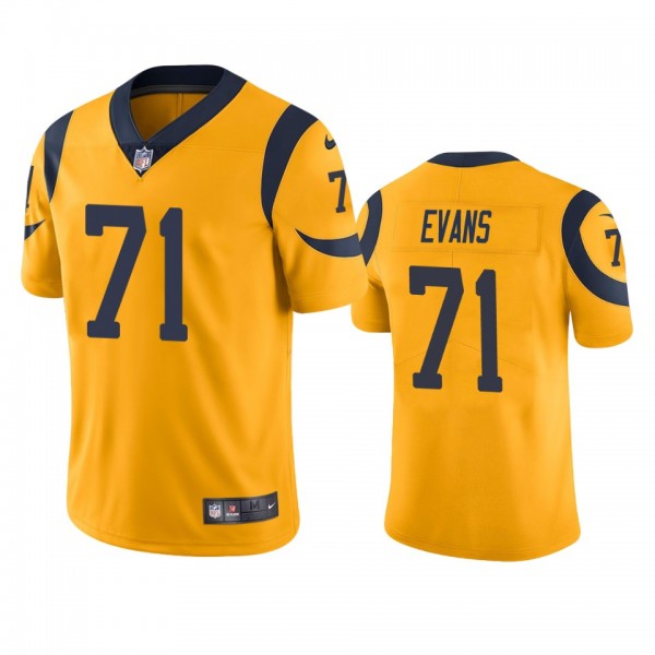 Los Angeles Rams Bobby Evans Gold Color Rush Limit...