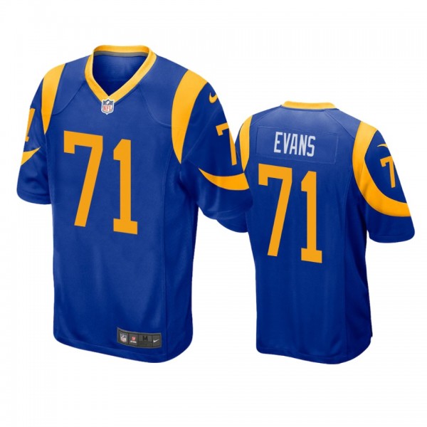 Los Angeles Rams Bobby Evans Royal 2019 NFL Draft ...