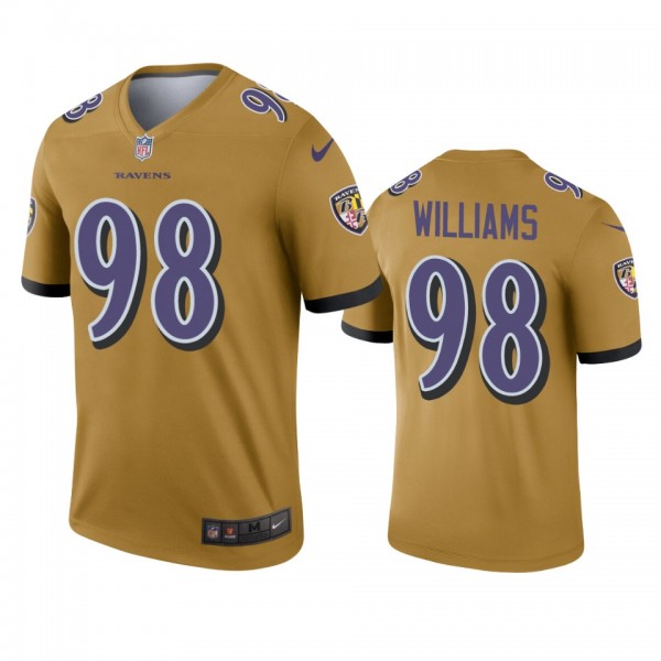 Baltimore Ravens Brandon Williams Gold Inverted Legend Jersey