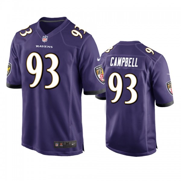 Baltimore Ravens Calais Campbell Purple Game Jerse...