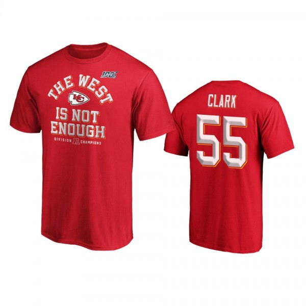Kansas City Chiefs Frank Clark Red 2019 AFC West Division Champions Cover Two T-Shirt