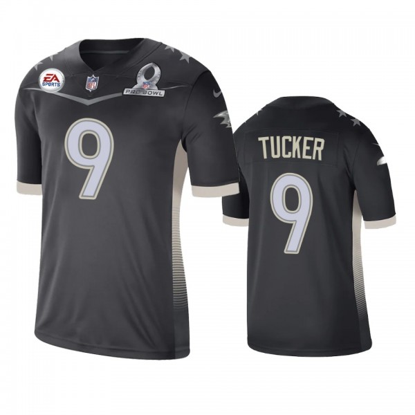 Baltimore Ravens Justin Tucker Anthracite 2021 AFC...