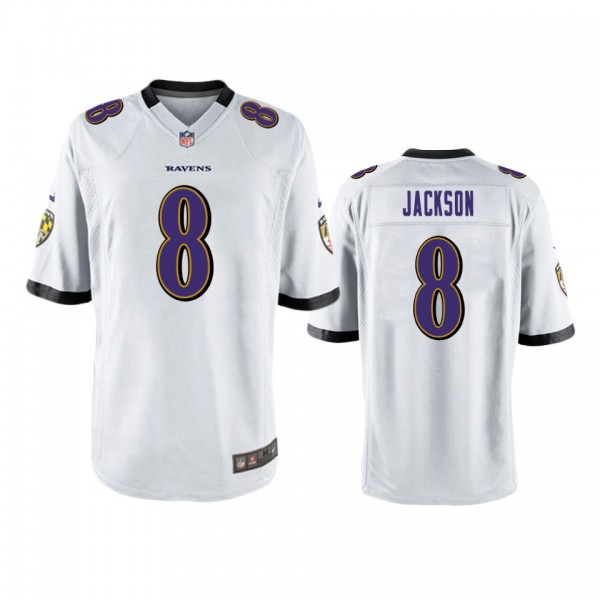 Baltimore Ravens Lamar Jackson White Game Jersey