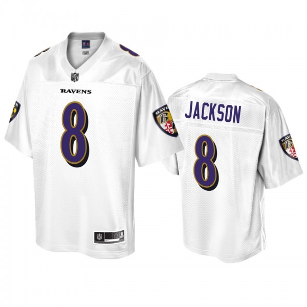 Baltimore Ravens Lamar Jackson White Pro Line Jers...