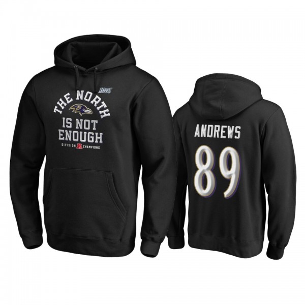 Baltimore Ravens Mark Andrews Black 2019 AFC North Division Champions Cover Two Pullover Hoodie