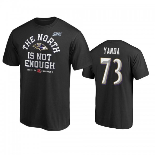 Baltimore Ravens Marshal Yanda Black 2019 AFC Nort...