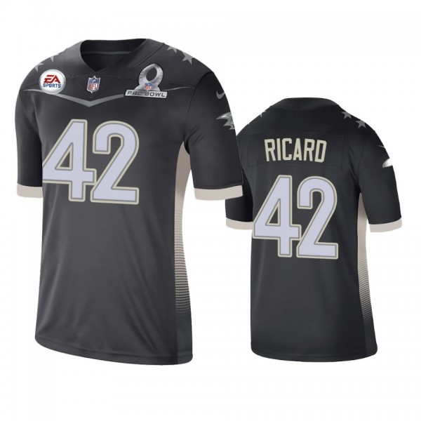 Baltimore Ravens Patrick Ricard Anthracite 2021 AFC Pro Bowl Game Jersey