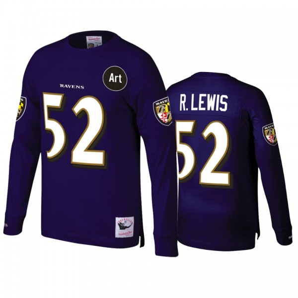 Baltimore Ravens Ray Lewis Purple Throwback Retire...