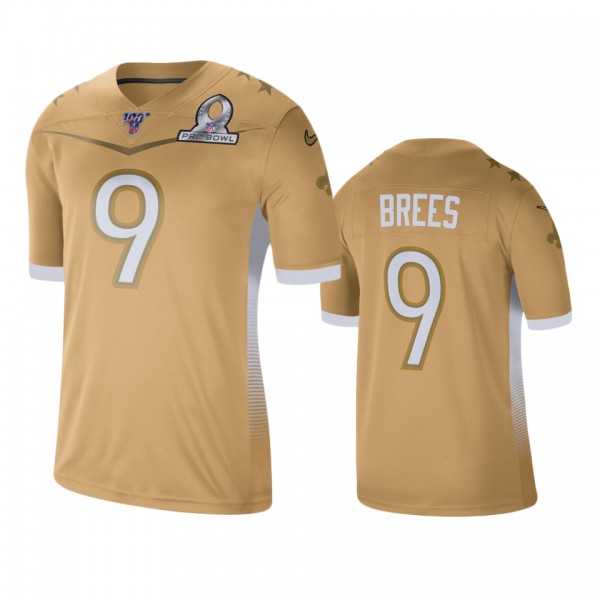 New Orleans Saints Drew Brees Gold NFC 2020 Pro Bo...