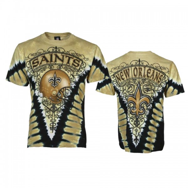 Men's New Orleans Saints Gold Black Tie-Dye Premiu...