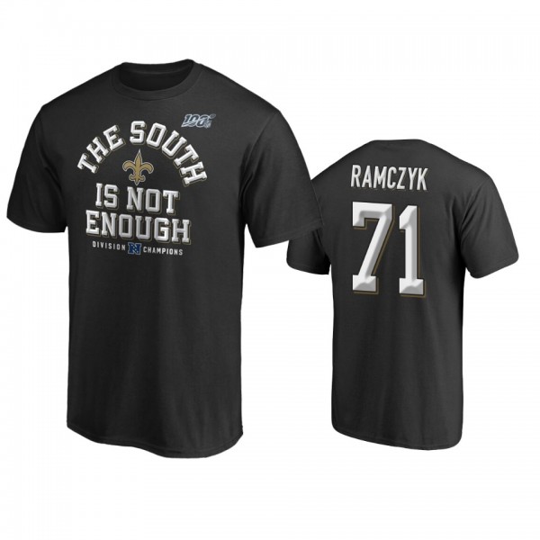 New Orleans Saints Ryan Ramczyk Black 2019 NFC South Division Champions Cover Two T-Shirt