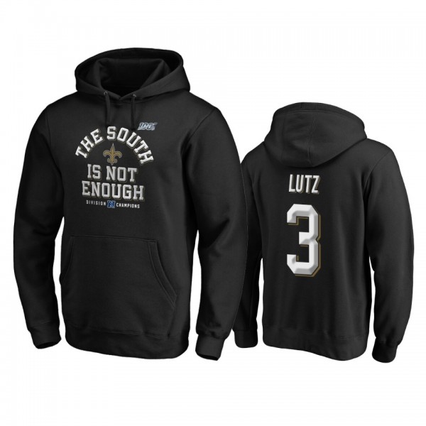 New Orleans Saints Wil Lutz Black 2019 NFC South Division Champions Cover Two Pullover Hoodie