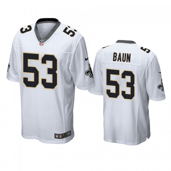 New Orleans Saints Zack Baun White Game Jersey
