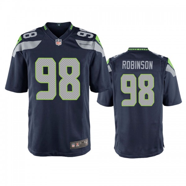 Seattle Seahawks Alton Robinson College Navy Game Jersey