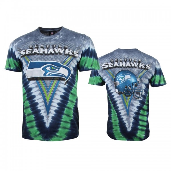 Men's Seattle Seahawks Gray Navy Tie-Dye Premium T...