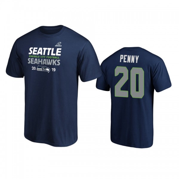 Seattle Seahawks Rashaad Penny College Navy 2019 NFL Playoffs Hometown Checkdown T-Shirt