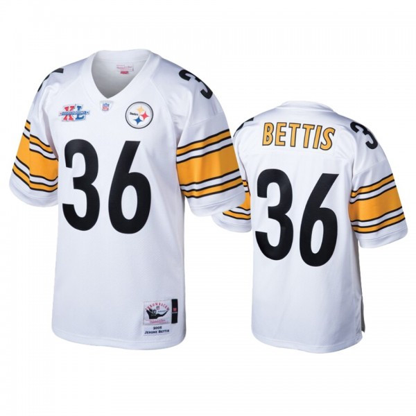 Jerome Bettis Steelers Mitchell & Ness White T...