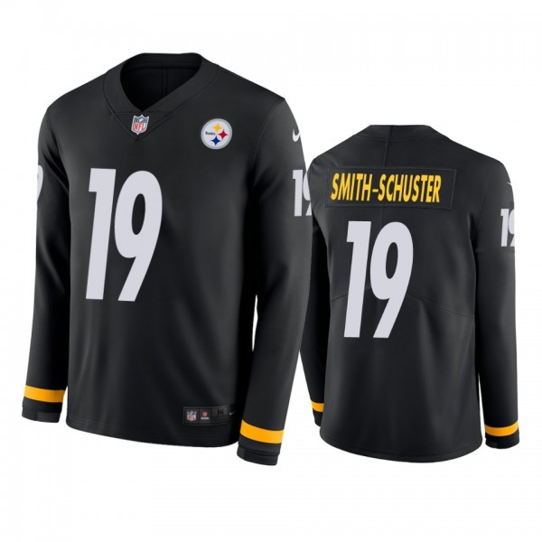 Pittsburgh Steelers JuJu Smith-Schuster Black Therma Long Sleeve Jersey