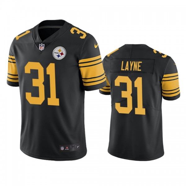 Pittsburgh Steelers Justin Layne Black Color Rush Limited Jersey