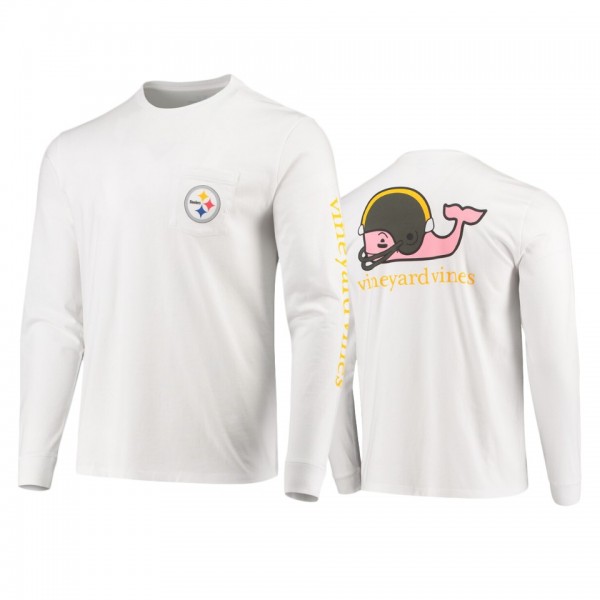 Pittsburgh Steelers Vineyard Vines White Whale Helmet Long Sleeve T-Shirt