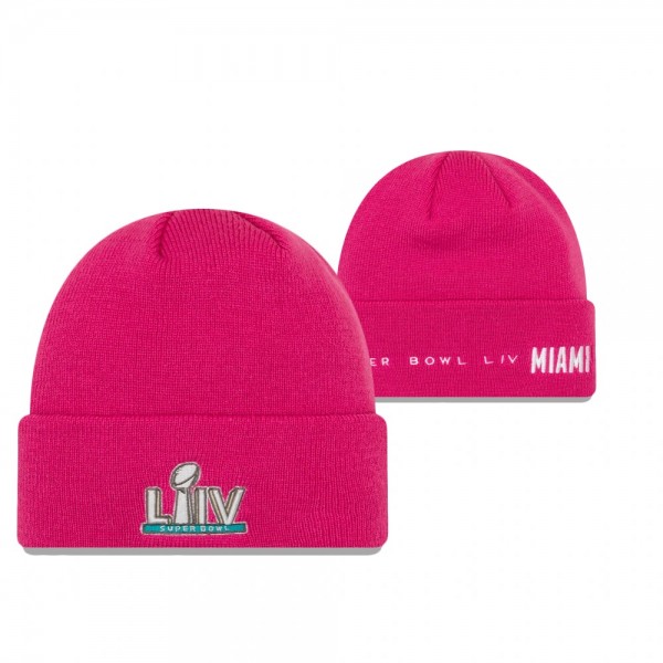 Men's Super Bowl LIV Pink Miami Wide Cuff Knit Hat